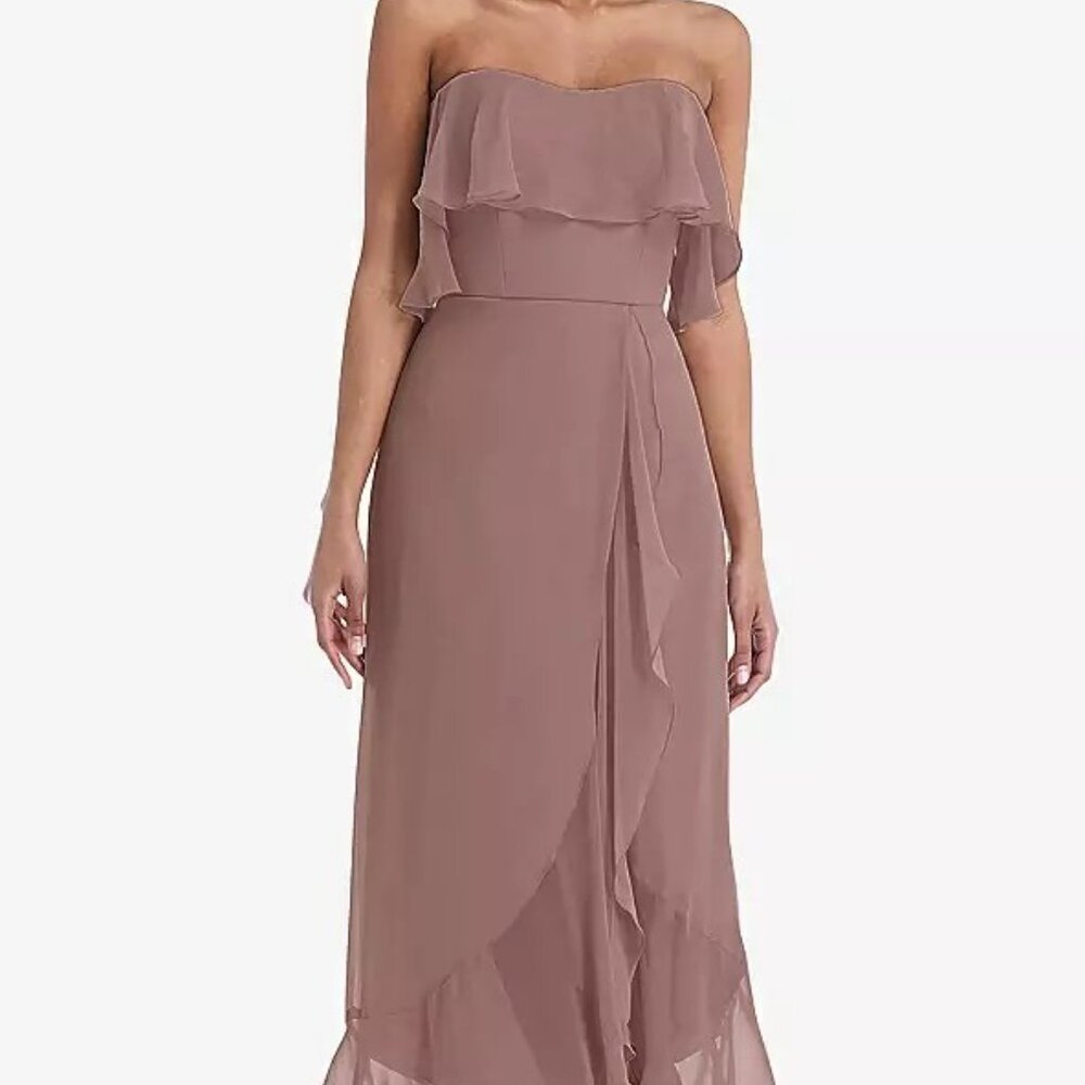 NWT Dessy Group Thread Off the Shoulder High Low Dress